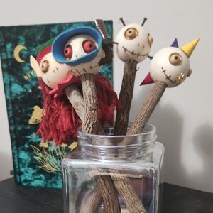 Handcrafted Whimsical Stick Pencil Set - Multicolor